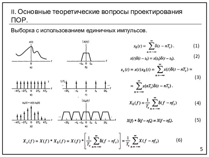 Выборка с использованием единичных импульсов. 5 II. Основные теоретические вопросы проектирования ПОР.