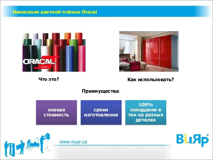 Нанесение цветной плёнки Oracal Что это? Как использовать? Преимущества: