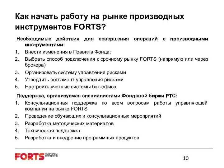 Необходимые действия для совершения операций с производными инструментами: Внести изменения в Правила