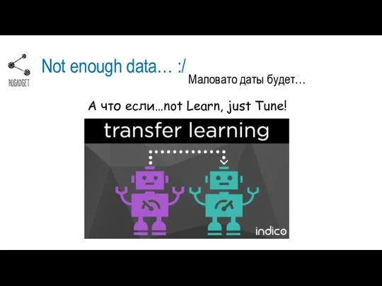 Not enough data… :/ Маловато даты будет… А что если…not Learn, just Tune!