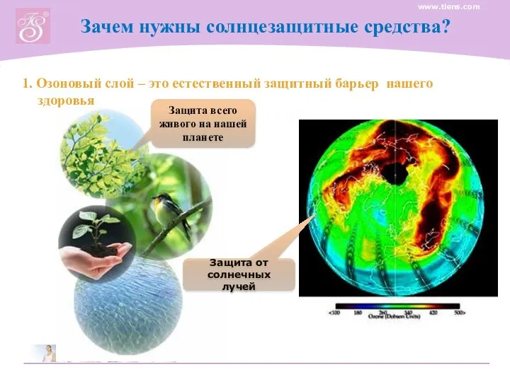 Зачем нужны солнцезащитные средства? 1. Озоновый слой ‒ это естественный защитный барьер