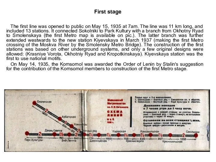 First stage The first line was opened to public on May 15,