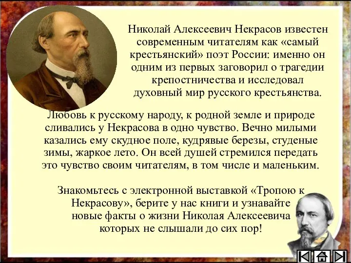 Николай Алексеевич Некрасов известен современным читателям как «самый крестьянский» поэт России: именно