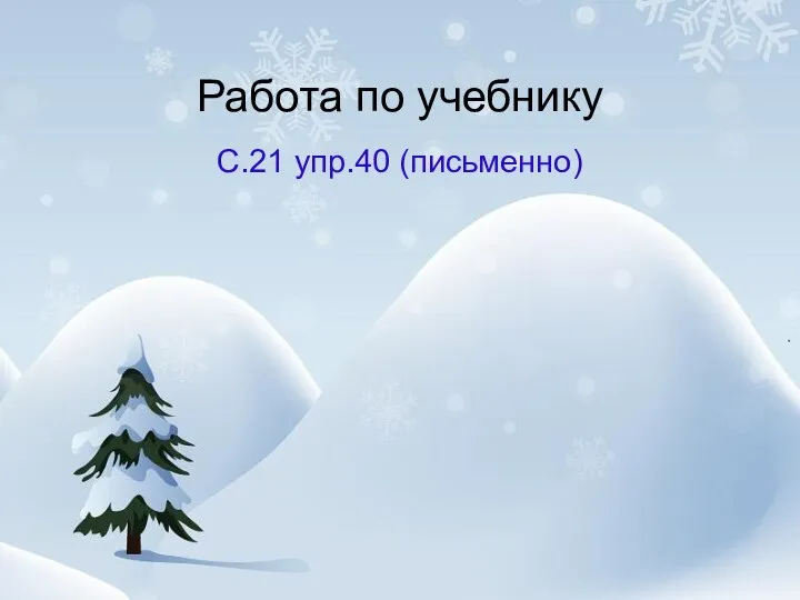 Работа по учебнику С.21 упр.40 (письменно)