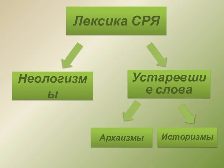 Лексика СРЯ Неологизмы Устаревшие слова Архаизмы Историзмы