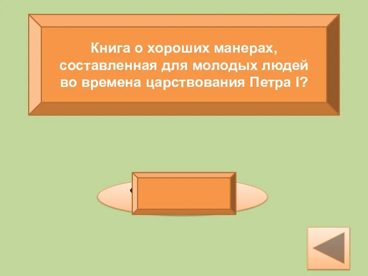 Книга о хороших манерах, составленная для молодых людей во времена царствования Петра I? «Юности честное зерцало»