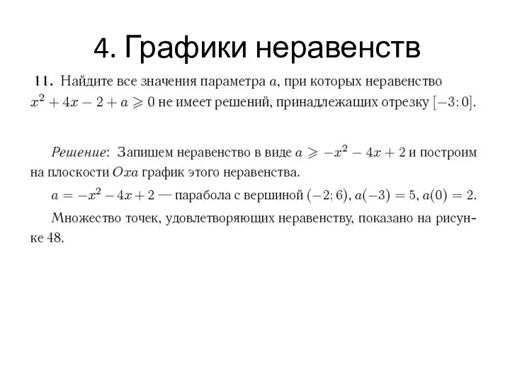 4. Графики неравенств