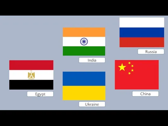 Ukraine China Egypt Russia India