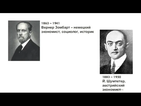 Т. Г. СУМИНА 1863 – 1941 Вернер Зомбарт – немецкий экономист, социолог,
