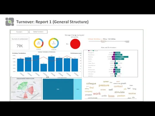 Turnover: Report 1 (General Structure) Numero di collaboratori Funzioni Sotto Funzioni Manager
