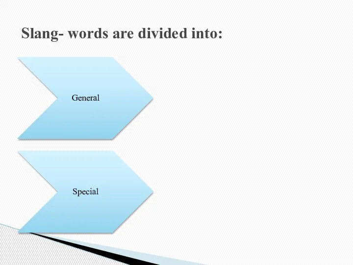General Special Slang- words are divided into: