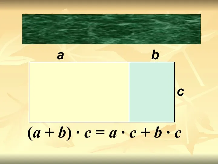 a b c (a + b) ∙ c = a ∙ c