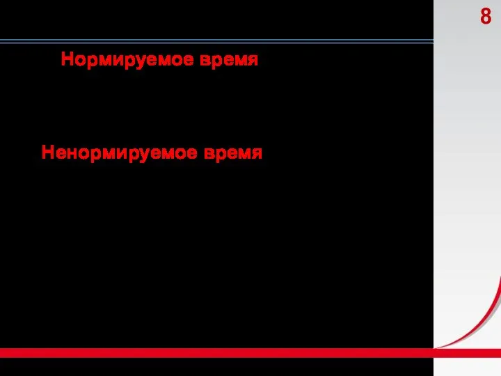 Нормируемое время − это время, необходимое для выполнения операции, работы. Ненормируемое время