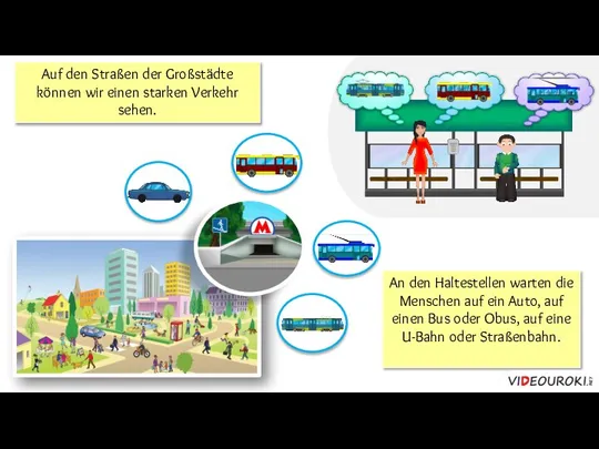 Auf den Straßen der Großstädte können wir einen starken Verkehr sehen. An