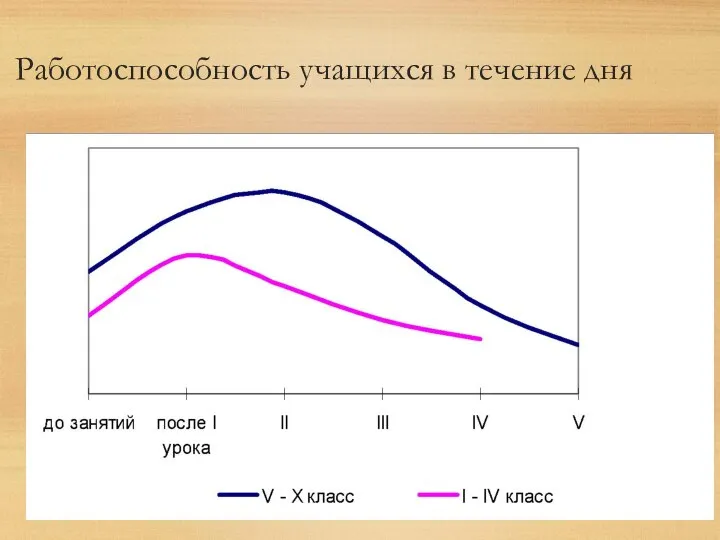 Работоспособность учащихся в течение дня