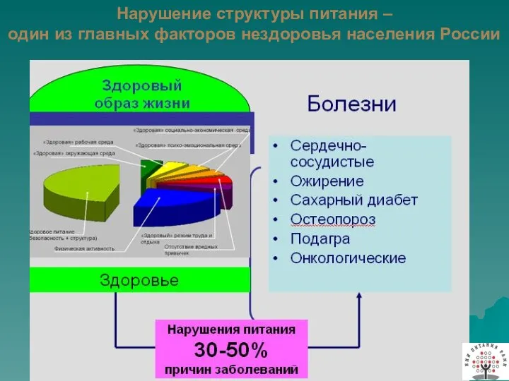 Нарушение структуры питания – один из главных факторов нездоровья населения России