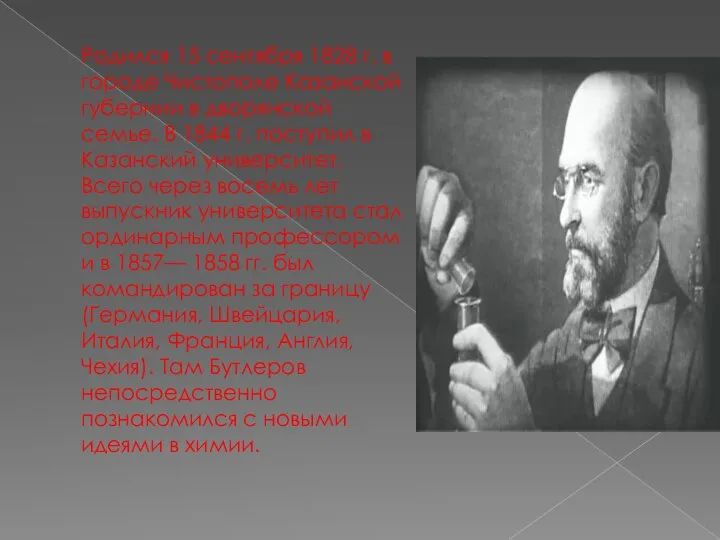 Родился 15 сентября 1828 г. в городе Чистополе Казанской губернии в дворянской