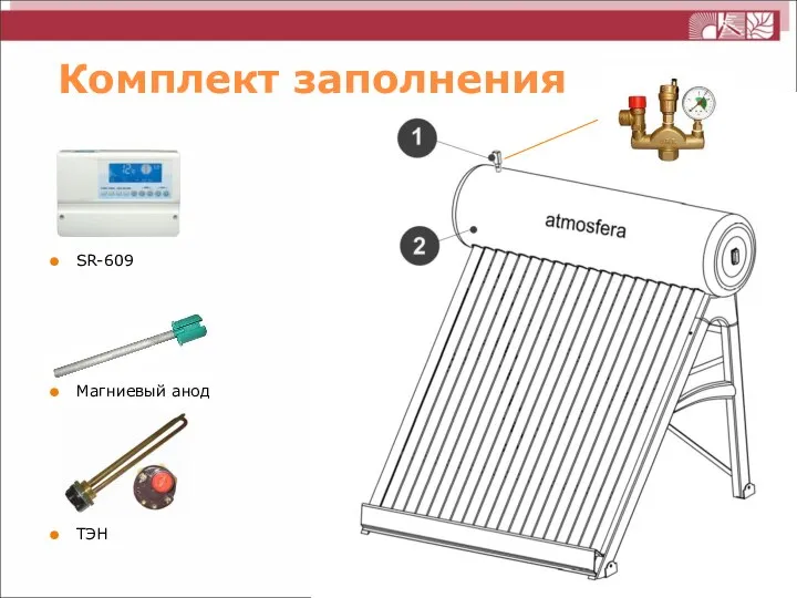 SR-609 ТЭН Магниевый анод Комплект заполнения