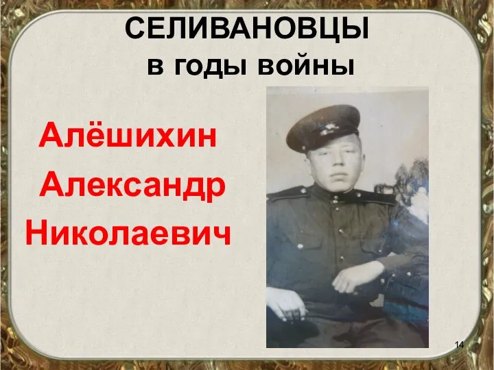 СЕЛИВАНОВЦЫ в годы войны Алёшихин Александр Николаевич