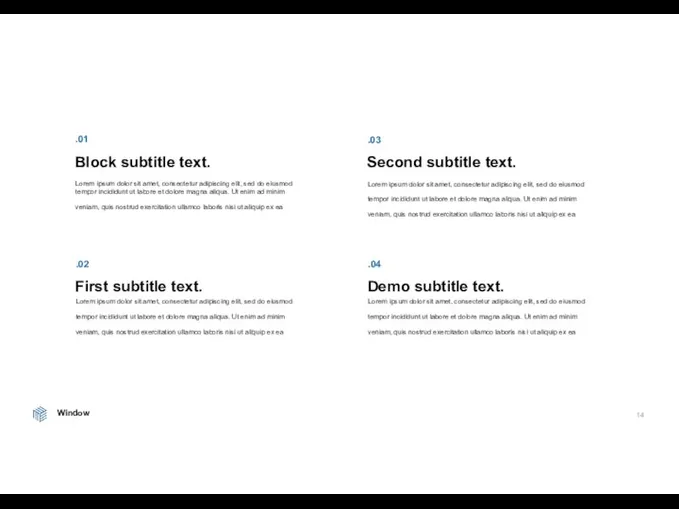 Window 14 Lorem ipsum dolor sit amet, consectetur adipiscing elit, sed do