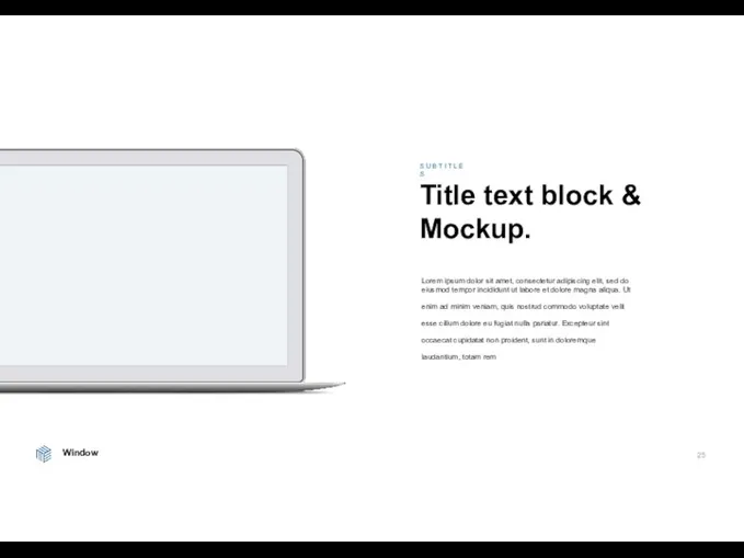 Window 25 Title text block & Mockup. Lorem ipsum dolor sit amet,