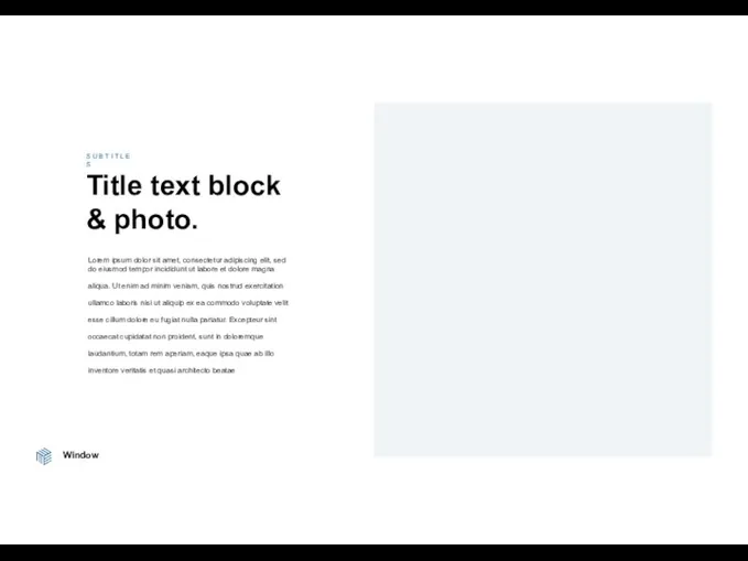 Window Title text block & photo. Lorem ipsum dolor sit amet, consectetur