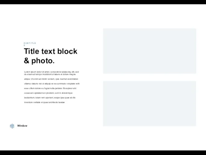 Window Title text block & photo. Lorem ipsum dolor sit amet, consectetur