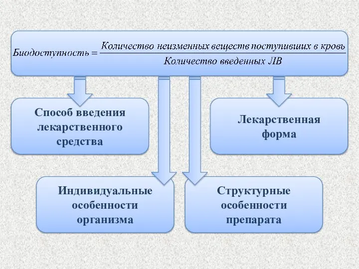 Способ введения лекарственного средства Лекарственная форма Индивидуальные особенности организма Структурные особенности препарата