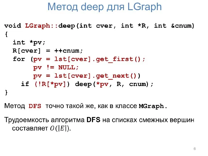 Метод deep для LGraph