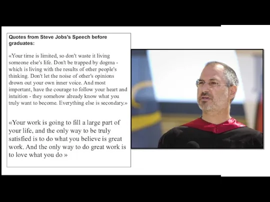 great public speaker STEVE JOBS Quotes from Steve Jobs's Speech before graduates: