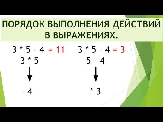 - Выполните действия по схеме. 3 * 5 – 4 3 *