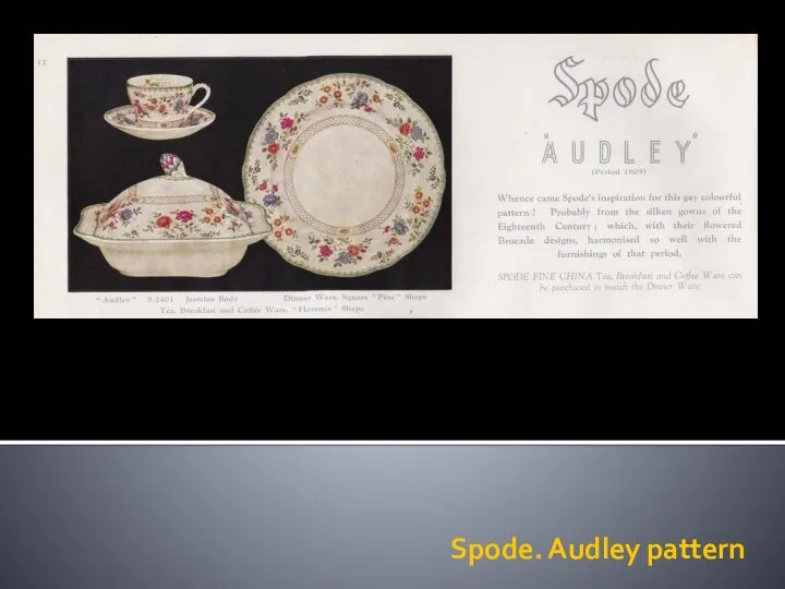 Spode. Audley pattern