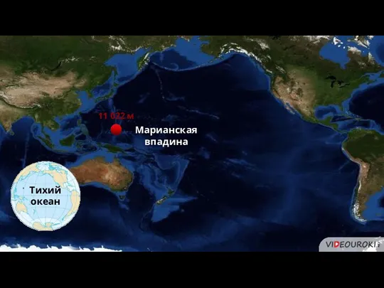 Тихий океан Марианская впадина 11 022 м