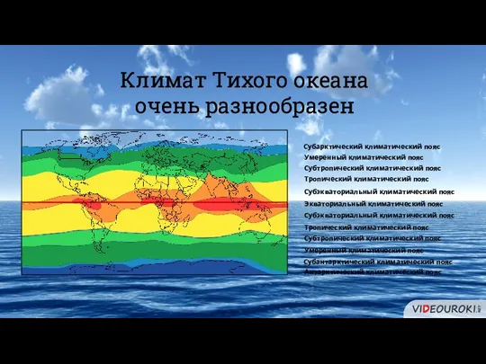 Экваториальный климатический пояс Субэкваториальный климатический пояс Субэкваториальный климатический пояс Тропический климатический пояс