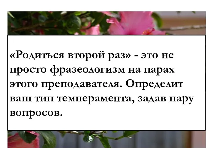 «Родиться второй раз» - это не просто фразеологизм на парах этого преподавателя.