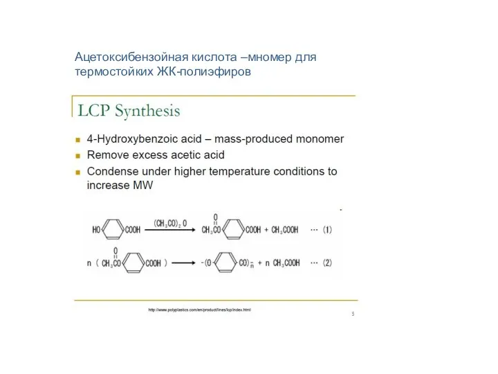 Ацетоксибензойная кислота –мномер для термостойких ЖК-полиэфиров
