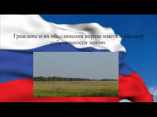 Граждане и их объединения вправе иметь в частной собственности землю.