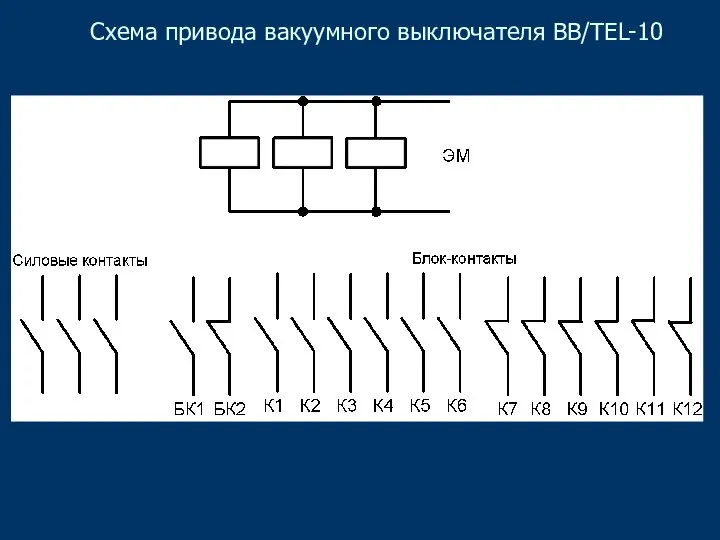 Схема привода вакуумного выключателя BB/TEL-10