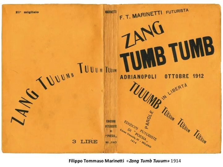 Filippo Tommaso Marinetti «Zang Tumb Tuuum» 1914