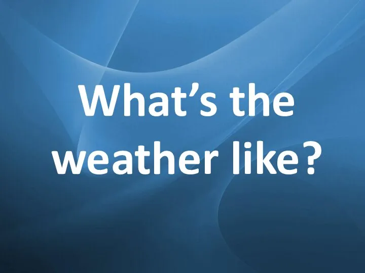 What’s the weather like?