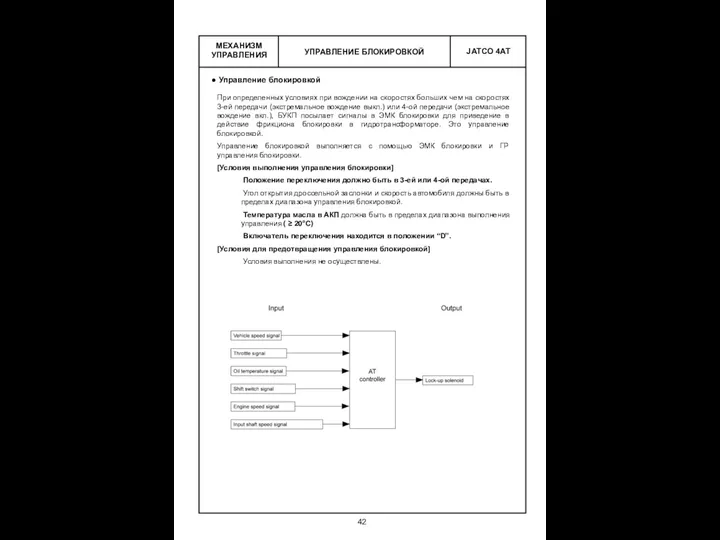 УПРАВЛЕНИЕ БЛОКИРОВКОЙ МЕХАНИЗМ УПРАВЛЕНИЯ Управление блокировкой При определенных условиях при вождении на