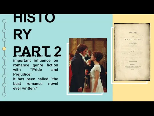 HISTORY PART 2 Jane Austen has had an important influence on romance