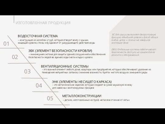 ВОДОСТОЧНАЯ СИСТЕМА ИЗГОТОВЛЕННАЯ ПРОДУКЦИЯ ВС для крыши выполняет декоративную функцию, объединяя кровлю