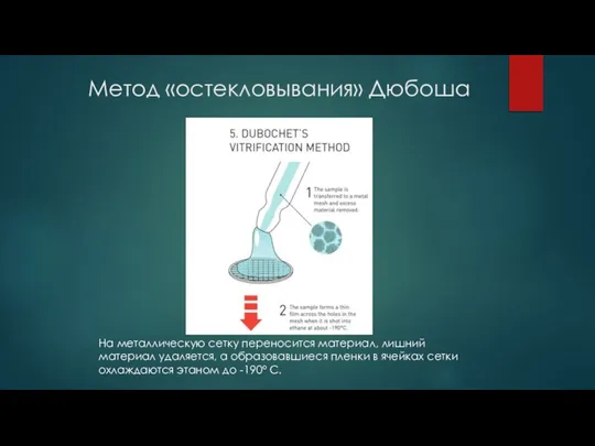 Метод «остекловывания» Дюбоша На металлическую сетку переносится материал, лишний материал удаляется, а