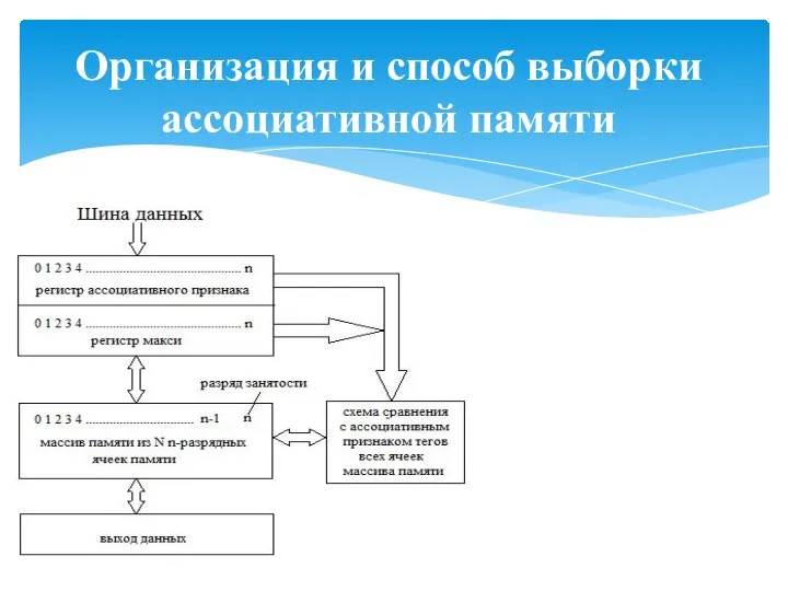 Организация и способ выборки ассоциативной памяти