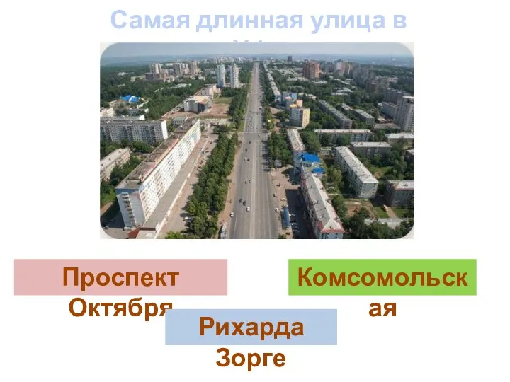 Проспект Октября Рихарда Зорге Комсомольская Самая длинная улица в Уфе