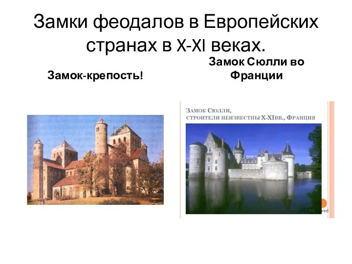 Замки феодалов в Европейских странах в X-XI веках. Замок-крепость! Замок Сюлли во Франции
