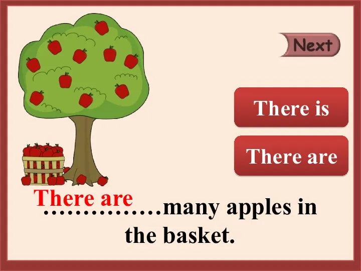 ……………many apples in the basket. There are There is There are