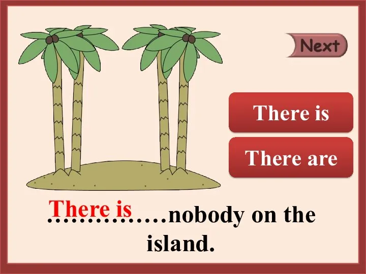 ……………nobody on the island. There is There are There is