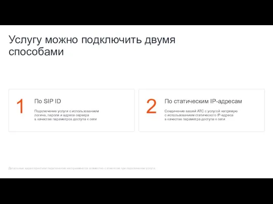 По SIP ID Подключение услуги с использованием логина, пароля и адреса сервера